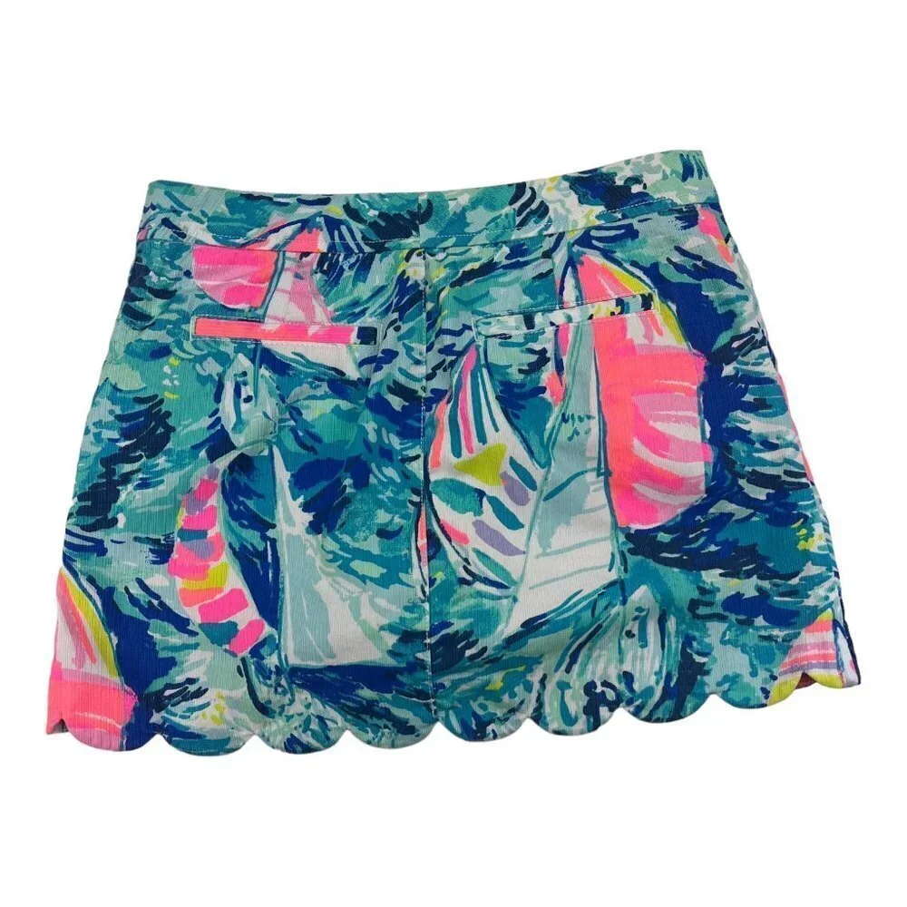 Lilly Pulitzer Colette Skort Holy Grail Hey Bay Bay Sailboat Blue Print Size 0 - Picture 2 of 10